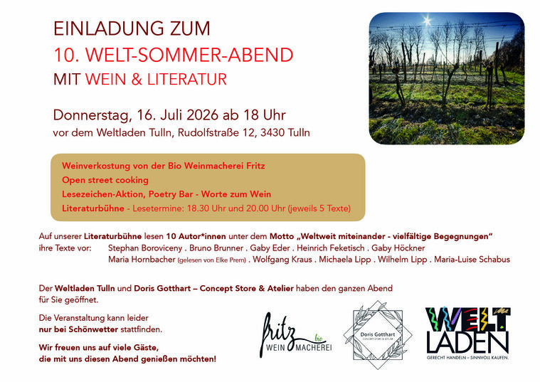 Einladung Wein und Literatur 2026
